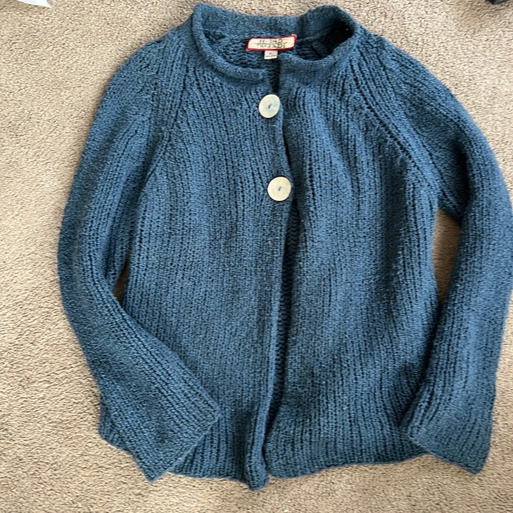 COPY - Like new.  Cotton sweater with rolled neck and two button closure